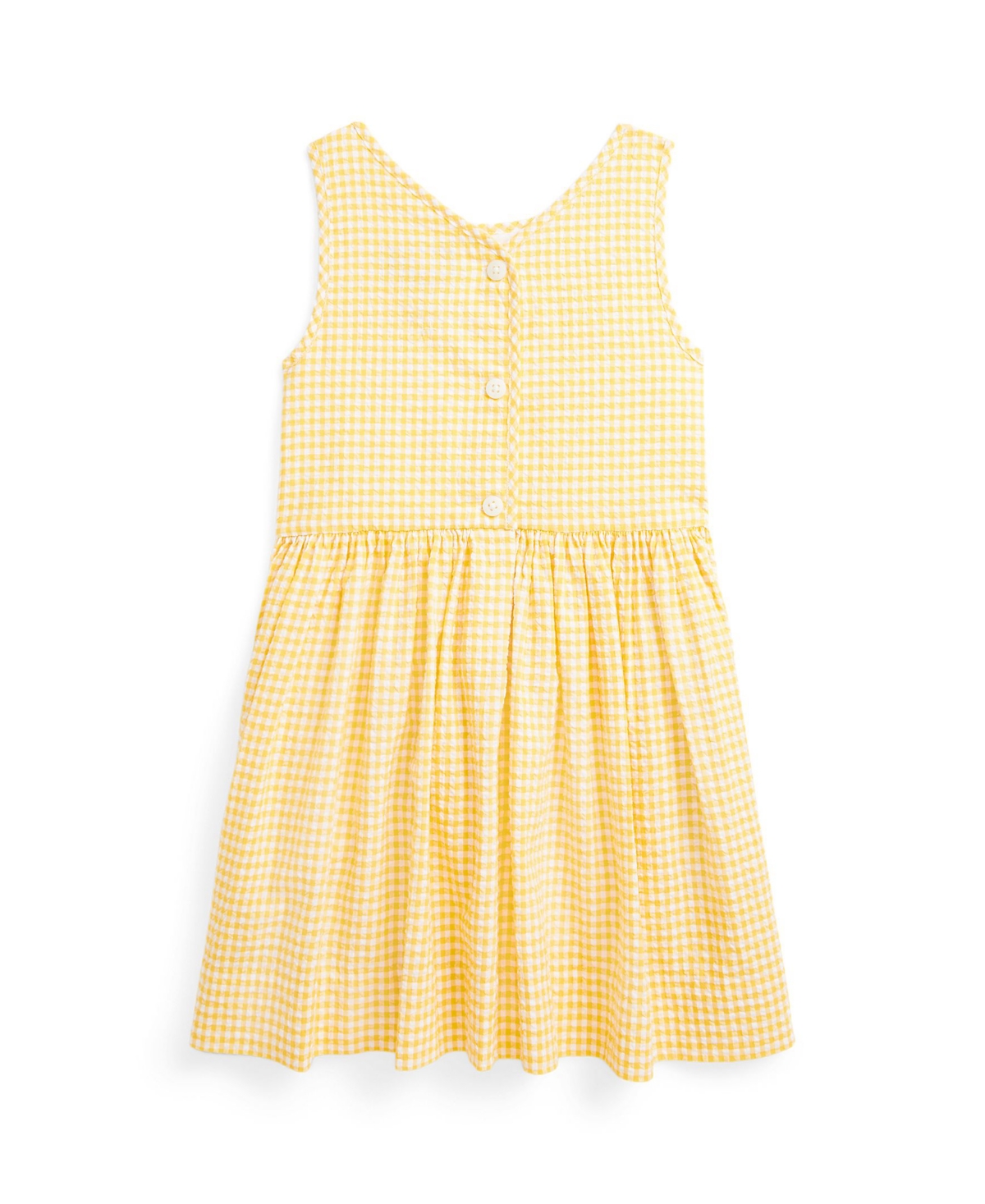 Polo Ralph Lauren Toddler And Little Girls Gingham Cotton Seersucker Dress In Yellow,white