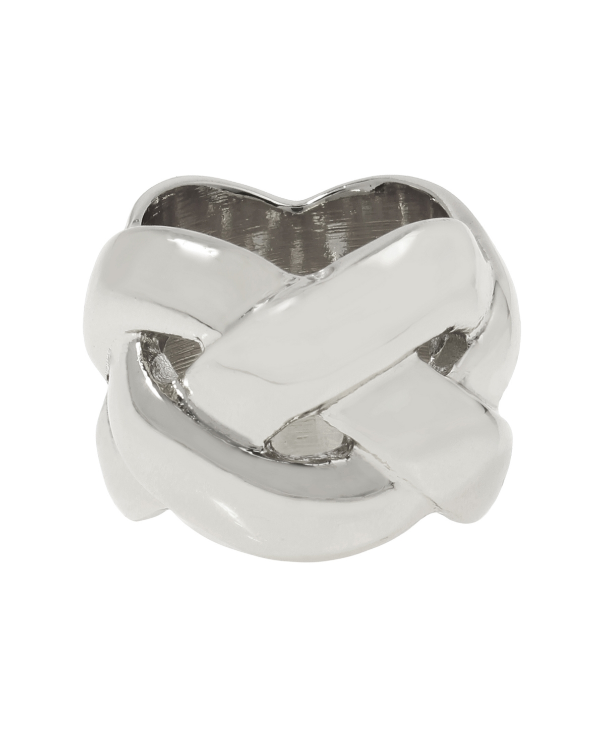 Steve Madden Woven Twist Band Ring In Rhodium