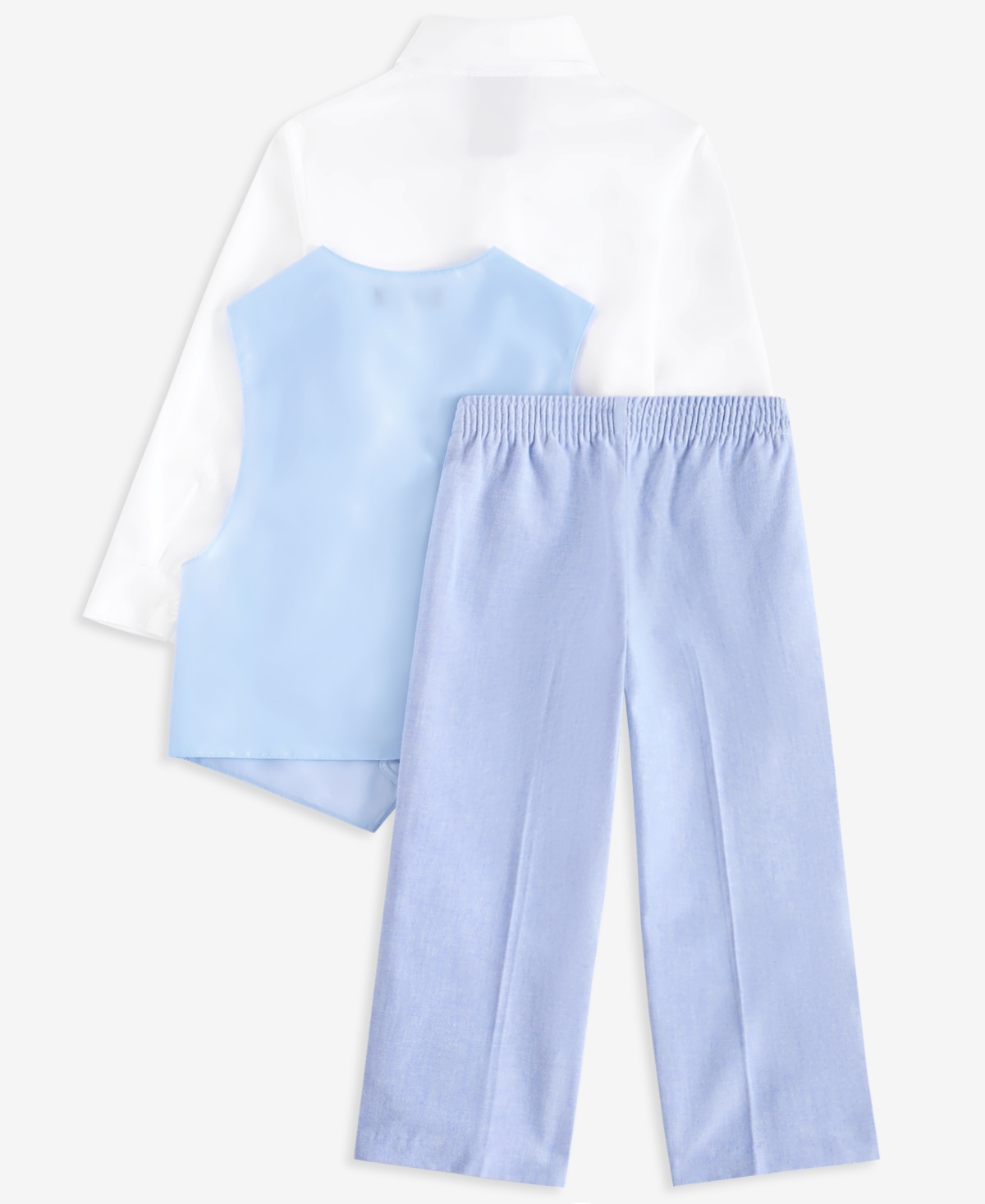 Nautica Toddler & Little Boys Vest, Plaid Tie, Shirt & Pants, 4 Piece Set In Light Blue