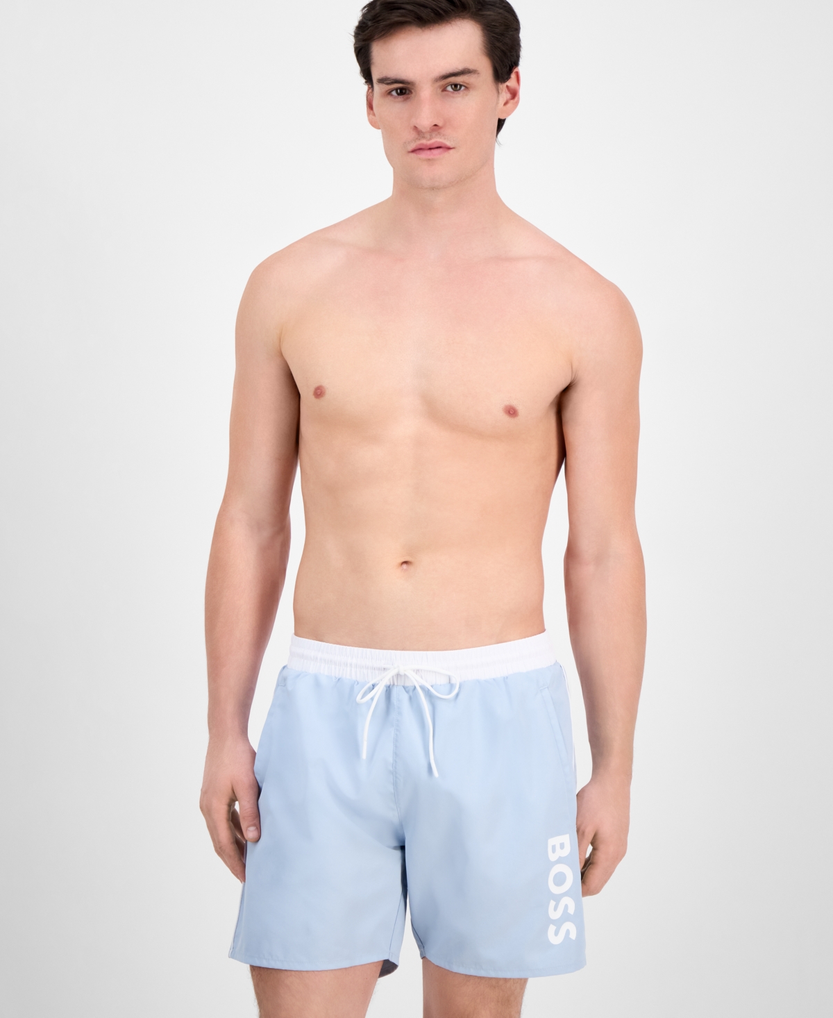 Hugo Boss Boss By  Men's Logo 6" Swim Trunks, Created For Macy's In Multi