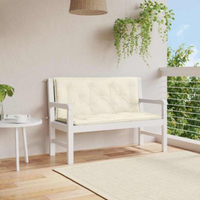 Garden Bench Cushion Cream White 47.2"x(19.7"+19.7")x2.8" Oxford Fabric