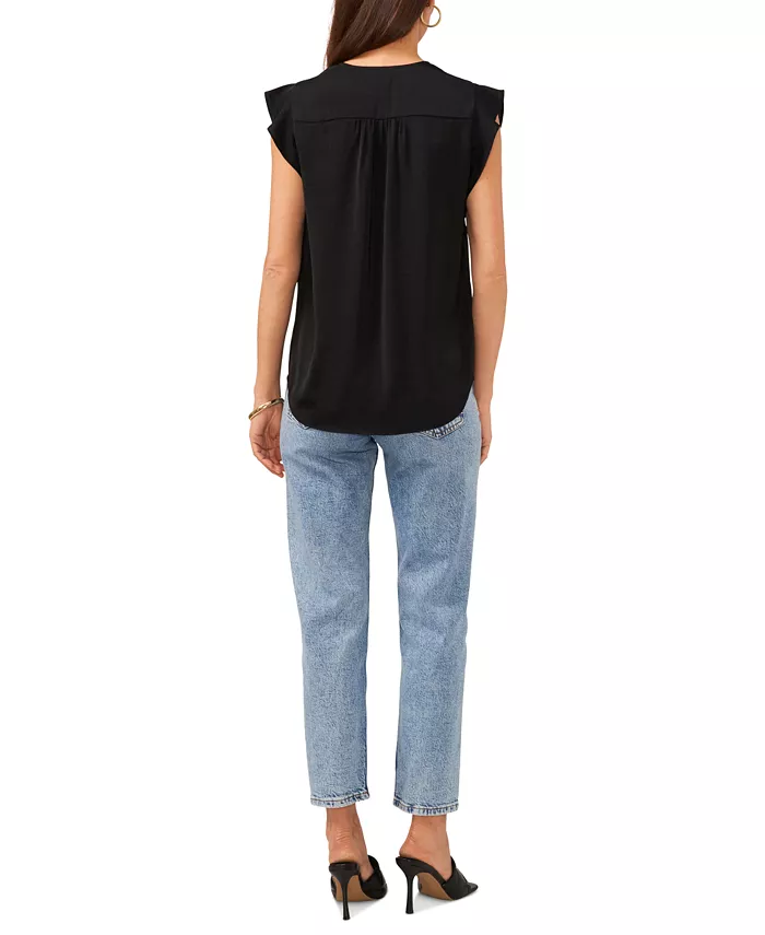 Women's V-Neck Short-Ruffle-Sleeve Top - thumbnail 8