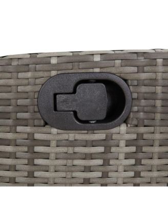 Reclining Patio Chair with Footrest Gray Poly Rattan