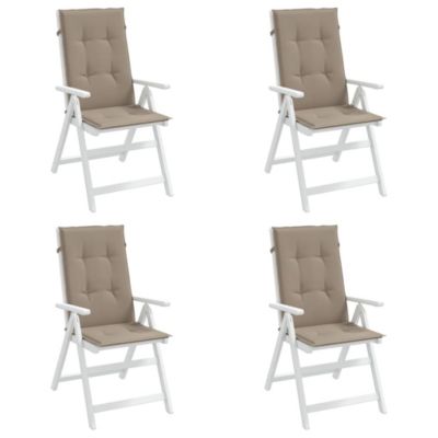 Garden Highback Chair Cushions 4 pcs Taupe 47.2"x19.7"x1.2"