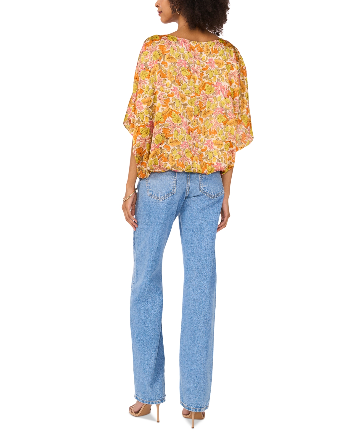 VINCE CAMUTO WOMEN'S FLORAL-PRINTED DOLMAN-SLEEVE TOP 