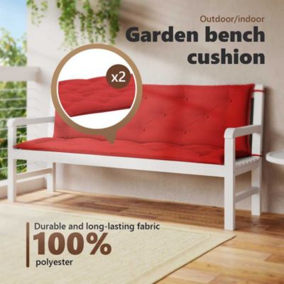 Garden Bench Cushion Red 59.1"x(19.7"+19.7")x2.8" Oxford Fabric