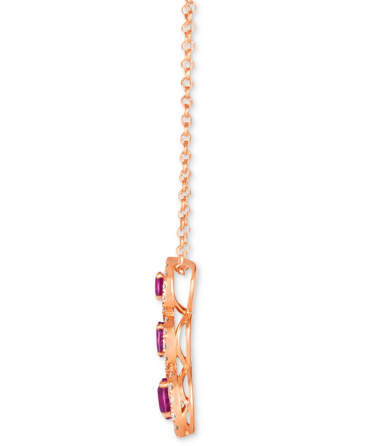 Le Vian Ruby (1 Ct. T.w.) & Nude Diamond (3/8 Ct. T.w.) Pendant 18" Necklace In 14 Strawberry Gold In Rose Gold
