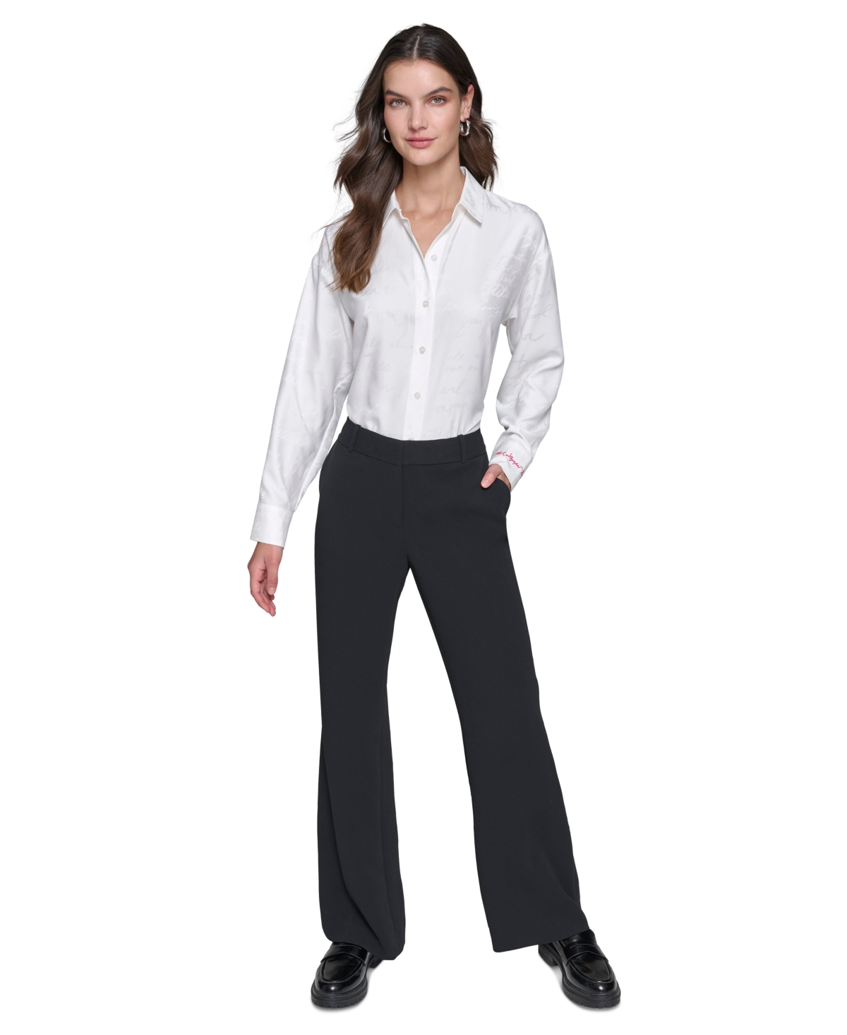 Karl Lagerfeld Women's Bootcut High-rise Pants In Black