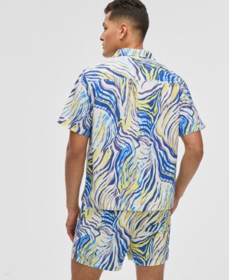Men's Retro Wave Textured Shirt, Exclusively at Macy's