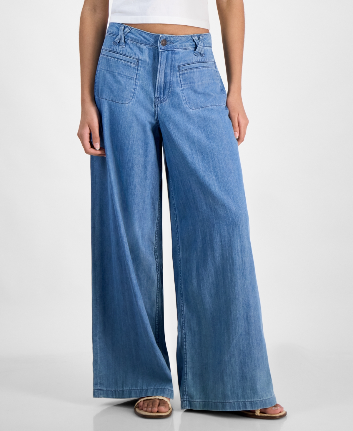Shop Lucky Brand Women's Wide-leg Palazzo Jeans In Flip Side Wash