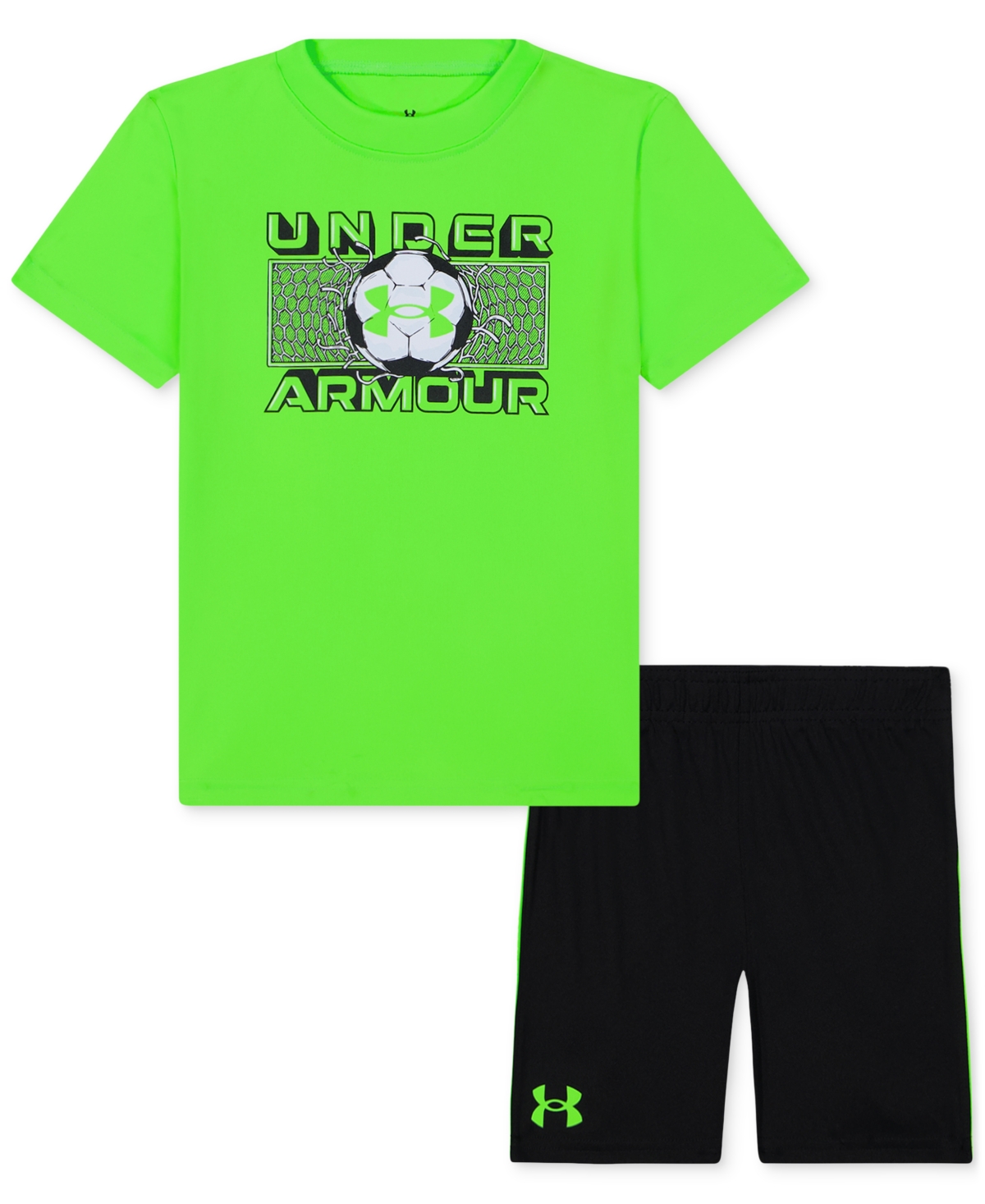 Under Armour Toddler & Little Boys Ua Tech Soccer T-shirt & Shorts Set In Hyper Green