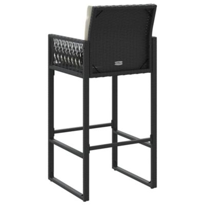 Garden Bar Stool Black, Cream White