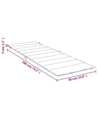 Sun Lounger Cushion Gray Check Pattern 73.2"x22.8"x1.6" Oxford Fabric
