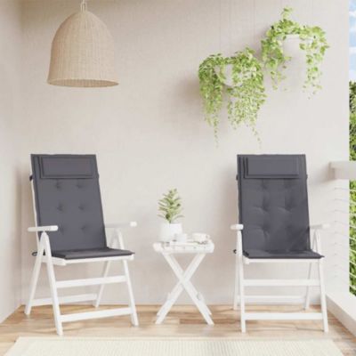 Highback Chair Cushions 2 pcs Anthracite Oxford Fabric