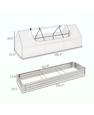 8.6 x 3 x 1ft Raised Garden Bed with Mini house