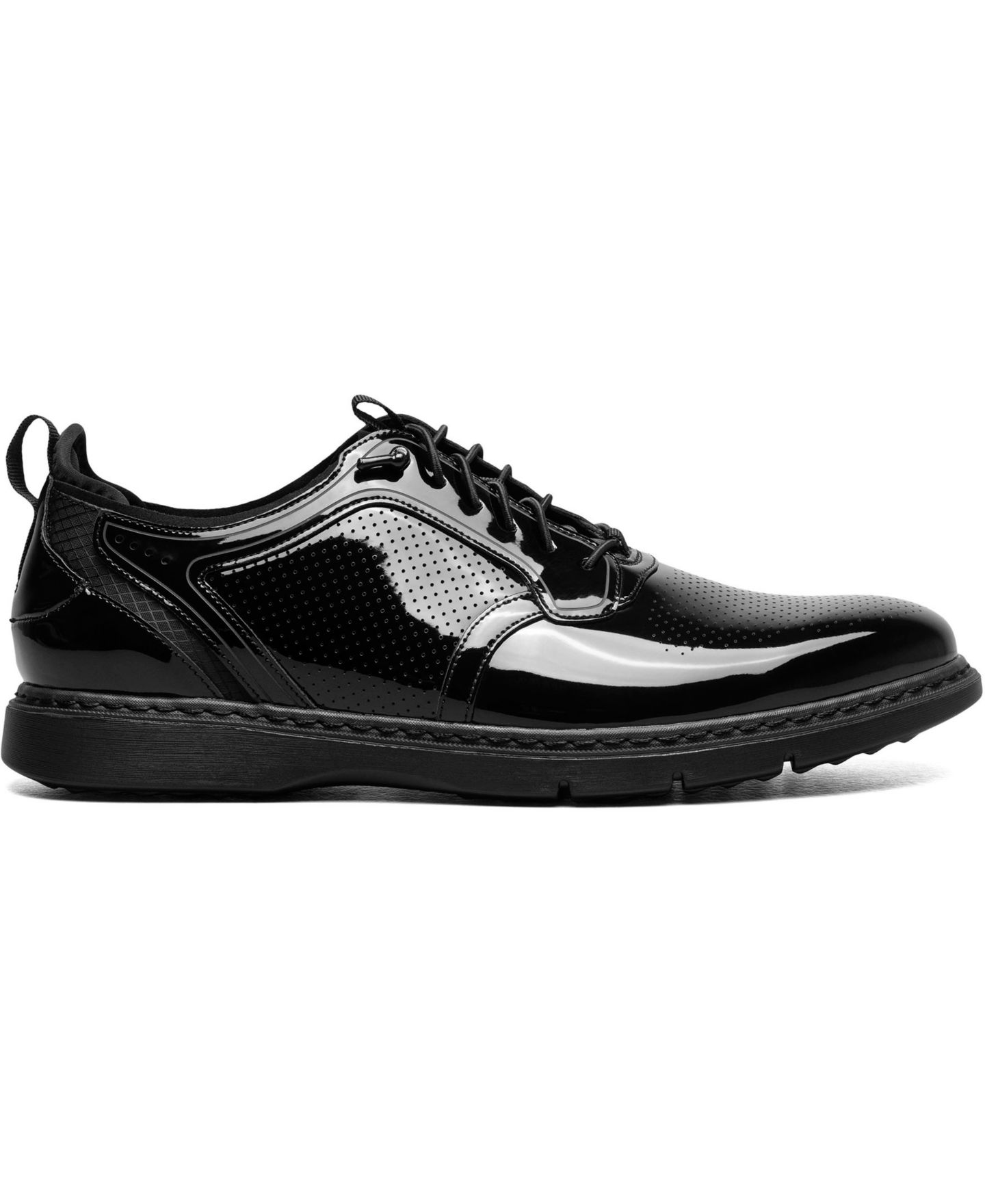 Мужские кроссовки Stacy Adams Spyre Plain Toe Elastic Lace, цвет: Чёрный лаковый — фото 5