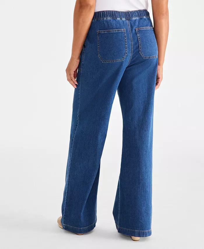 Women's Pull-On Wide-Leg Jeans - thumbnail 4