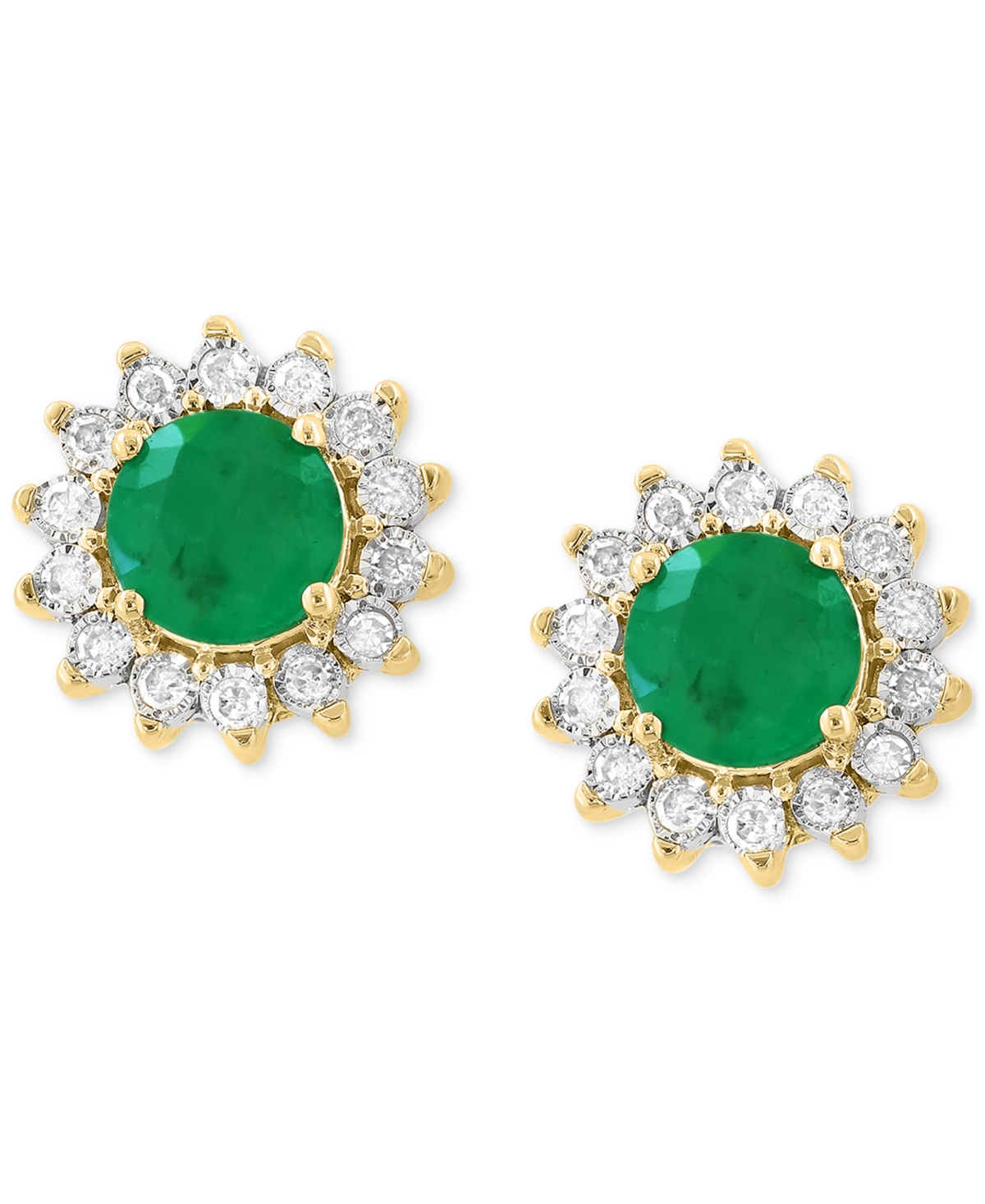 EFFY COLLECTION EFFY SAPPHIRE (1-1/6 CT. T.W.) & DIAMOND (1/6 CT. T.W.) HALO STUD EARRINGS IN 14K WHITE GOLD OR TWO  