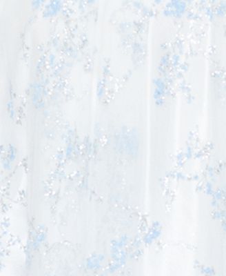 Juniors' Glitter-Floral Corset Ball Gown