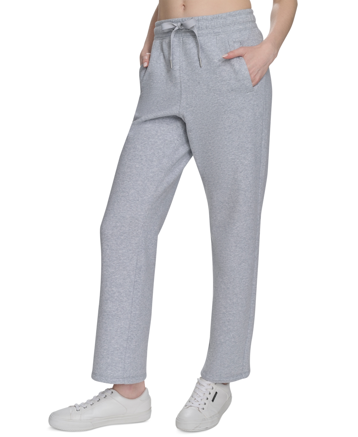 Calvin Klein Women's Fleece High-waist Relaxed Jogger Sweatpants In Pearl Heather Gray