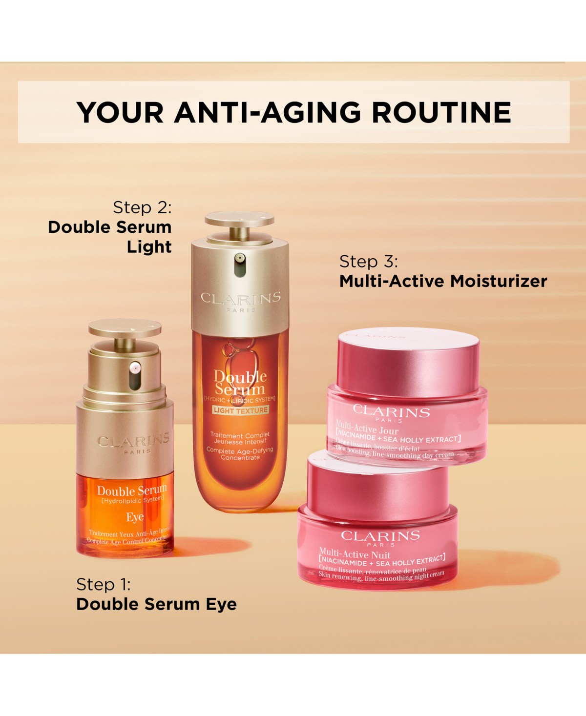 Мужские Clarins DOUBLE SERUM&reg; Light Texture To Firm, Boost Radiance & Refine Pores, 1.7 oz. — фото 1