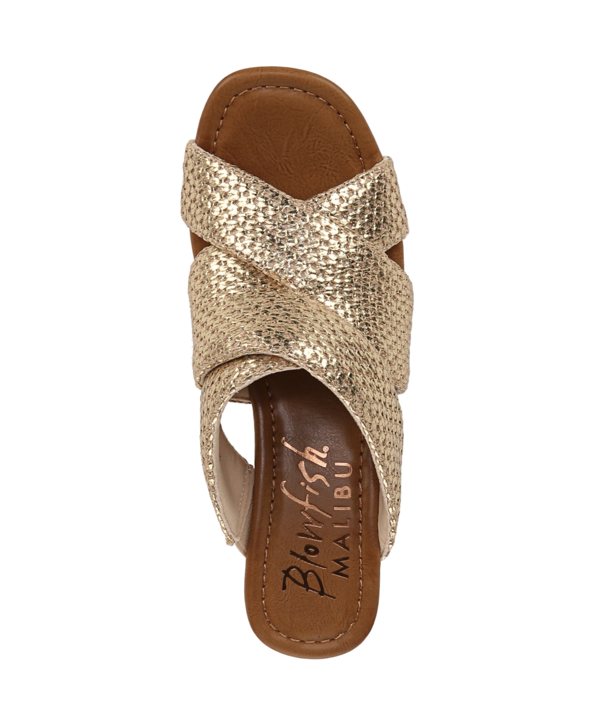 Blowfish Malibu Abi Woven Wedge Sandal In Gold Faux Raffia