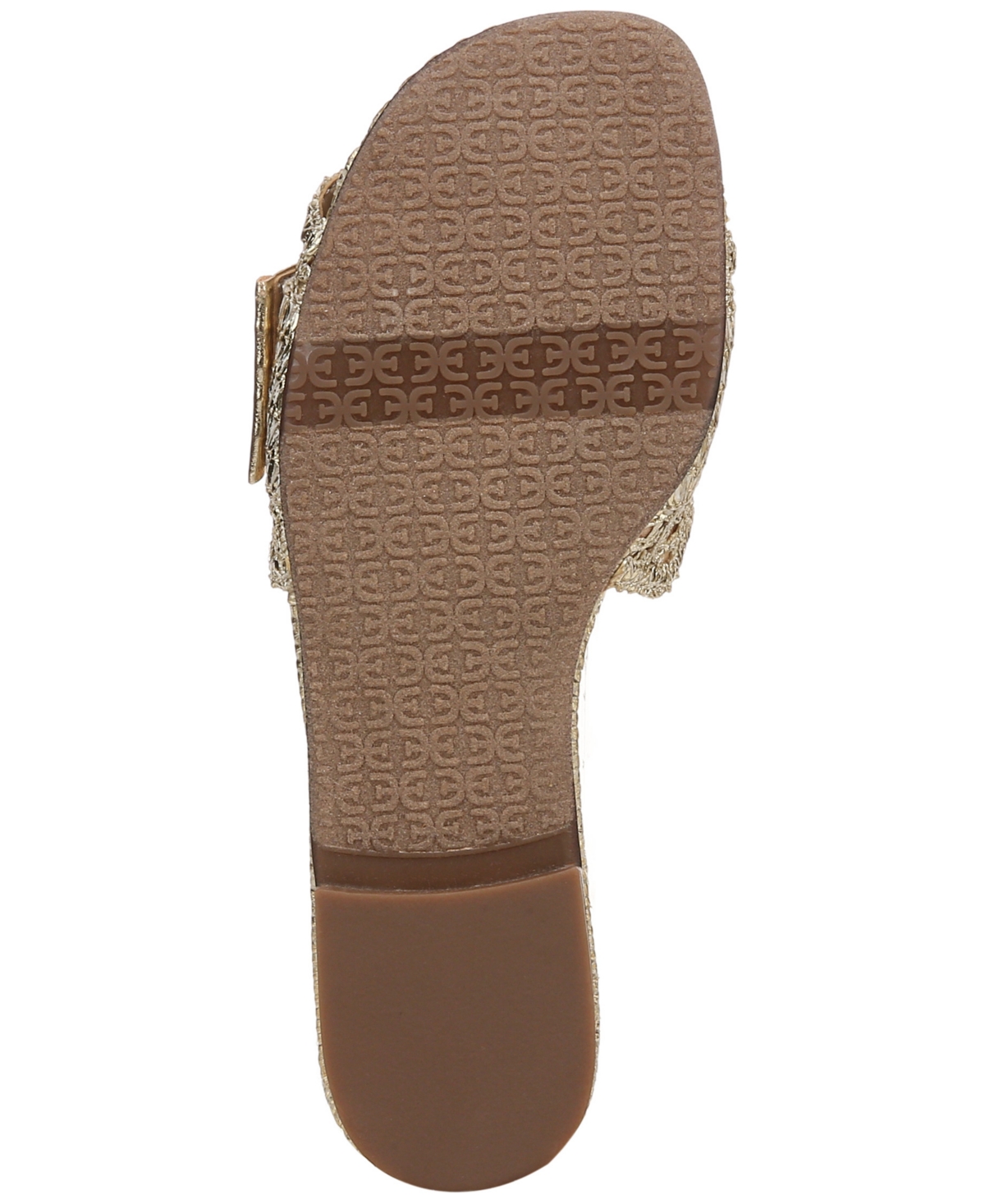 Shop Sam Edelman Women's Bambi Raffia Buckle Slide Sandals In Amber Gold