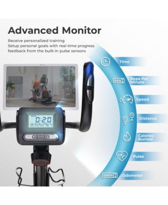 Smart Corezy Recumbent Bike + Resistance Bands, 300LB with Free SunnyFit App Via Bluetooth