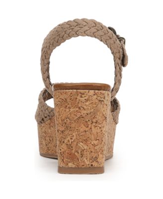 Women's Aric Square Peep Toe Strappy Wedge Sandals