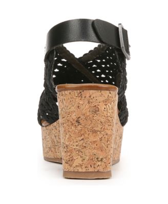 Women's Andrea Square Peep Toe Slingback Wedge Sandals