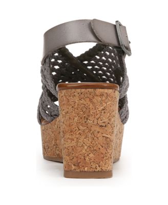 Women's Andrea Square Peep Toe Slingback Wedge Sandals