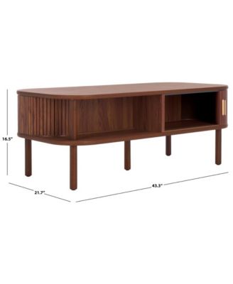 1-Pc Wood Tambour-Door Storage Coffee Table