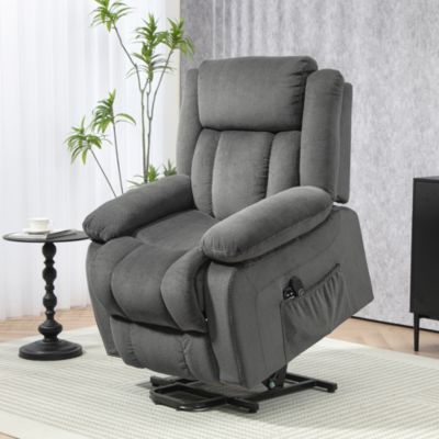 Single Piece Fabric  Power Lift Recliner Chair with Massage and Heat for Elderly
