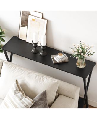 Side Table, 41.3" Narrow Console Table, Entryway Table with Metal Frame, Sofa Table, Hallway Table, Display Table for Living Room, Foyer, Bedroom