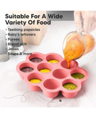 Prep Silicone Baby Food Freezer Tray with Clip-on Lid, 2oz x 10 Silicone Freezer Molds, BPA-Free Baby Food Storage