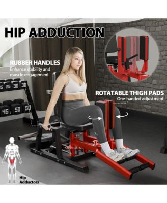 Hip Abductor Machine, Abductor Adductor Machine Plate-Loaded, Inner and Outer Thigh Machine with 6 Levels Gear System, Glute Machines Home Gym Thigh Master