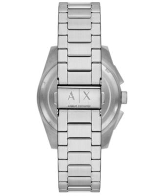 Men's Quartz Chronograph Silver Stainless-Steel Watch, 42mm