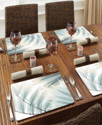 Tropical Foliage Hardboard Cork Placemats, Set of 4
