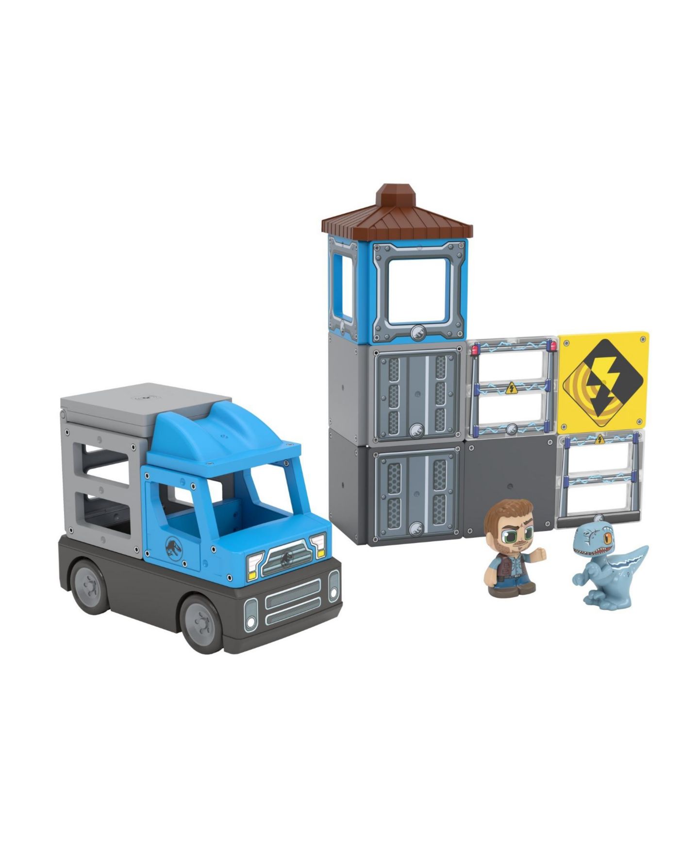Детский игровой набор Tile Town Jurassic World Dino Rescue Magnetic Tiles Playset, 22 Piece — фото 4