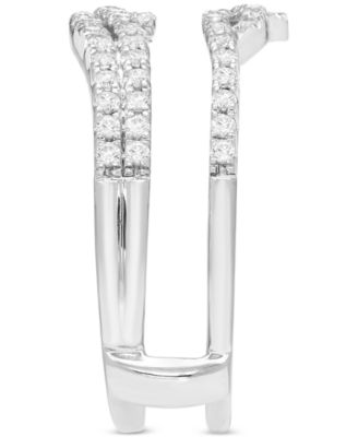 Diamond Crossover Ring Guard Enhancer (1/2 ct. t.w.) in 14k White Gold
