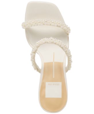 Women's Nolah Pearl Beaded Double-Band Block-Heel Dress Sandals