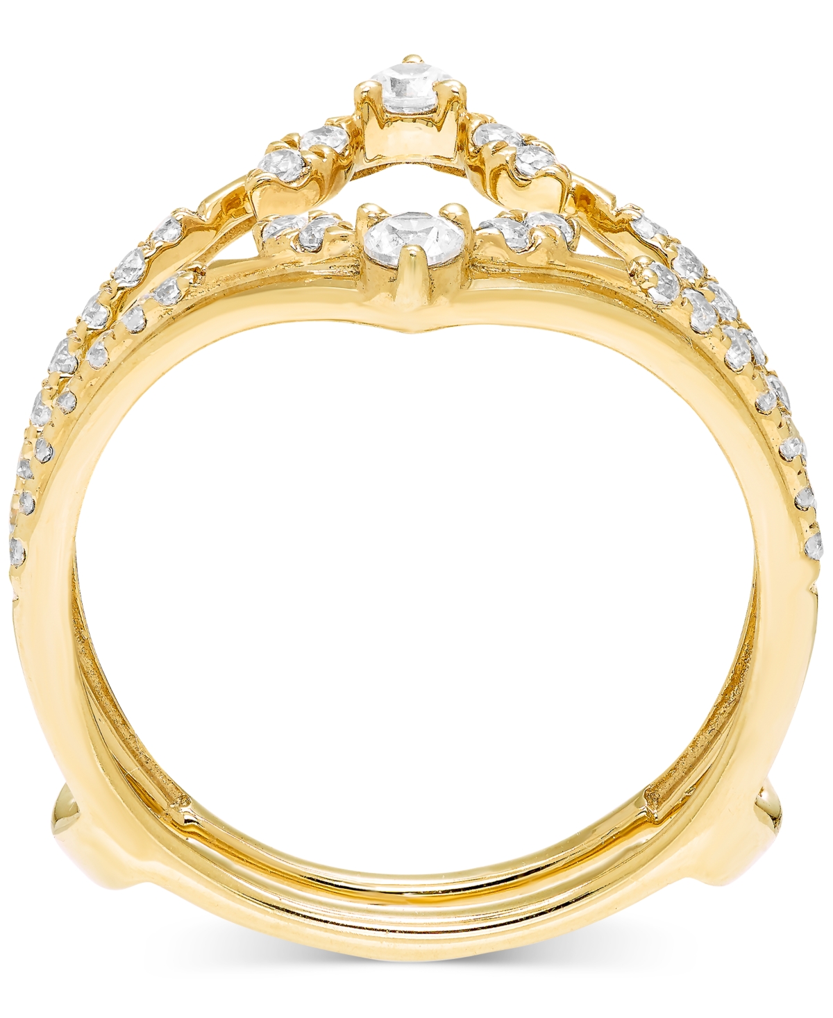 Macy's Diamond Chevron Ring Guard Enhancer (1/2 Ct. T.w.) In 14k Gold In Yellow Gold