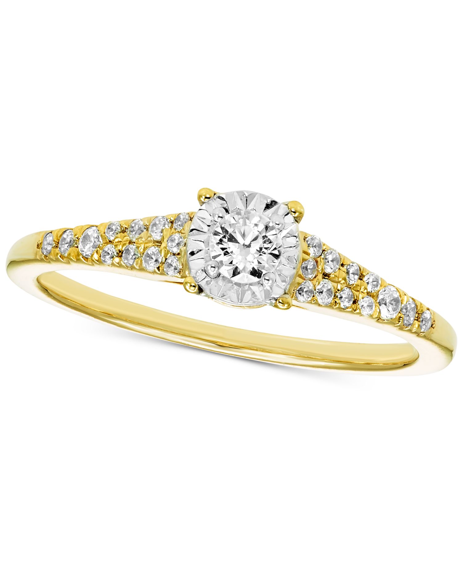 Diamond Pav&eacute; Tapered Engagement Ring (1/4 ct. t.w.) in 14k Gold