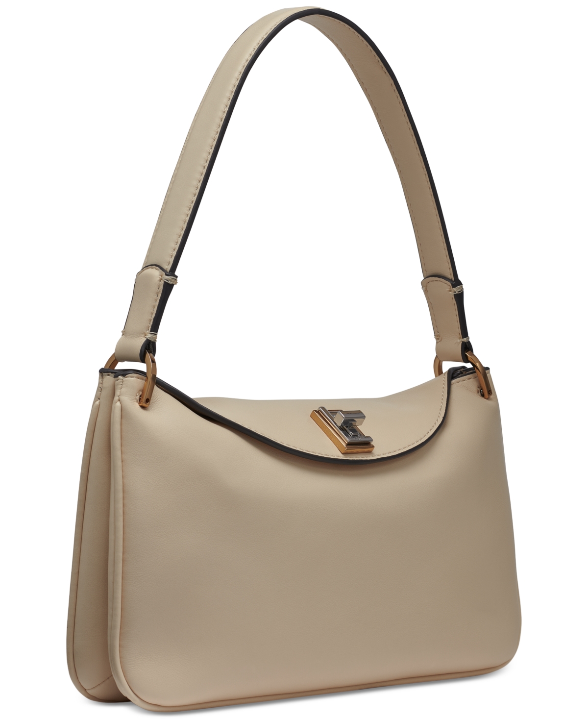 Karl Lagerfeld Nadine Small Leather Shoulder Crossbody In Brie
