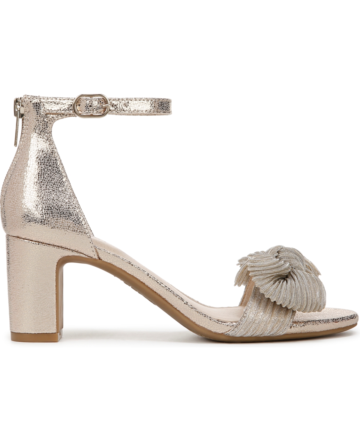 LIFESTRIDE WOMEN'S FLORENCE-BOW TWO PIECE BLOCK HEEL ANKLE STRAP SANDALS 