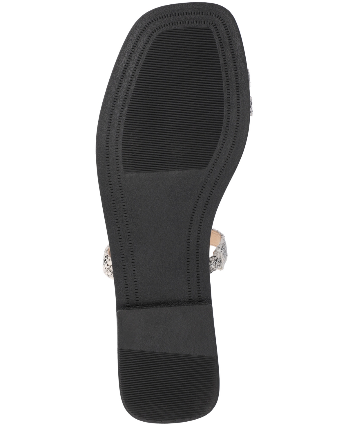 Journee Collection Women's Brisa Multi Strap Slip On Flat Sandals In Snake