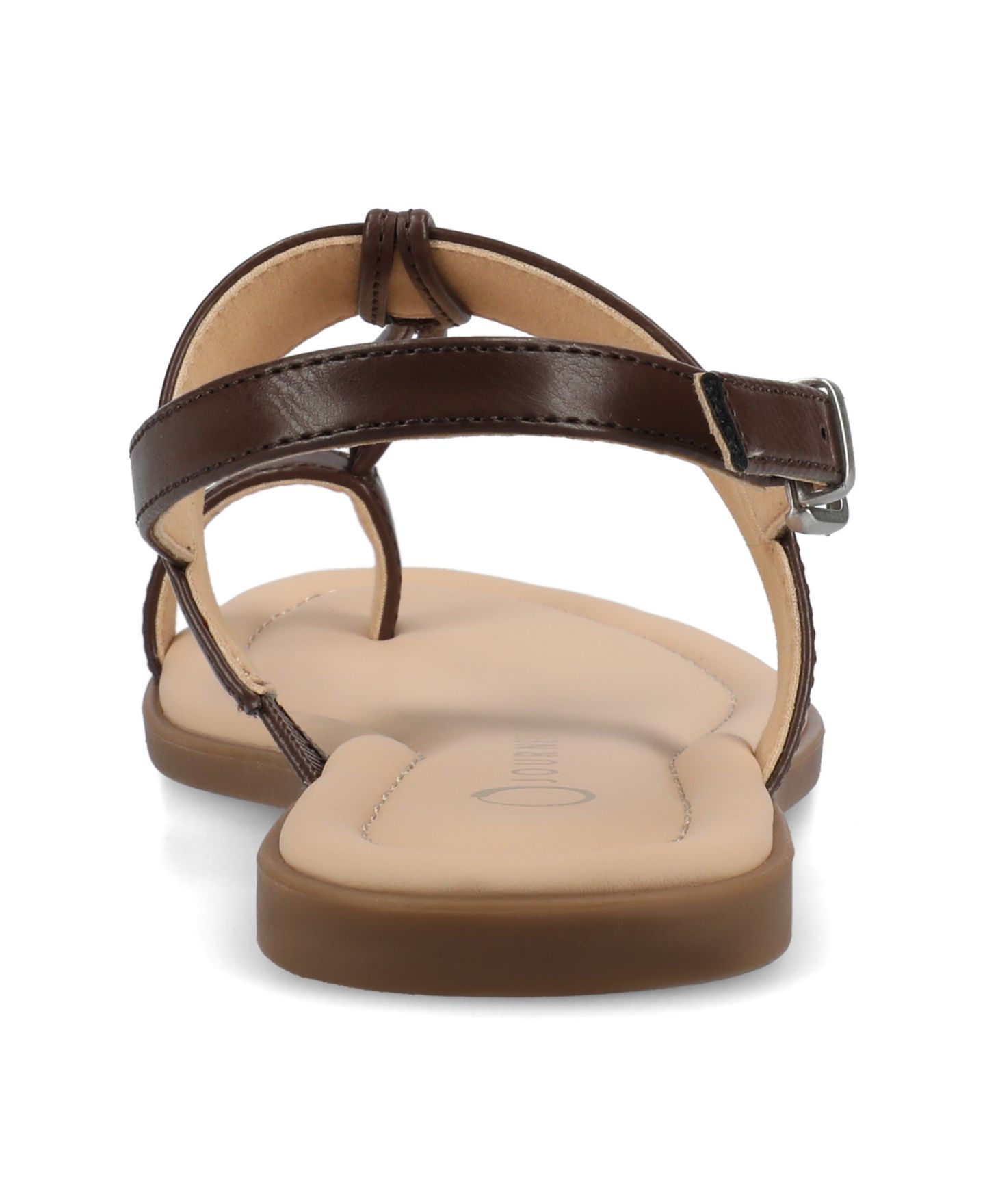 Женские сандалии Journee Collection Gerra T Strap Toe Ring Flat, цвет: Коричневый — фото 4