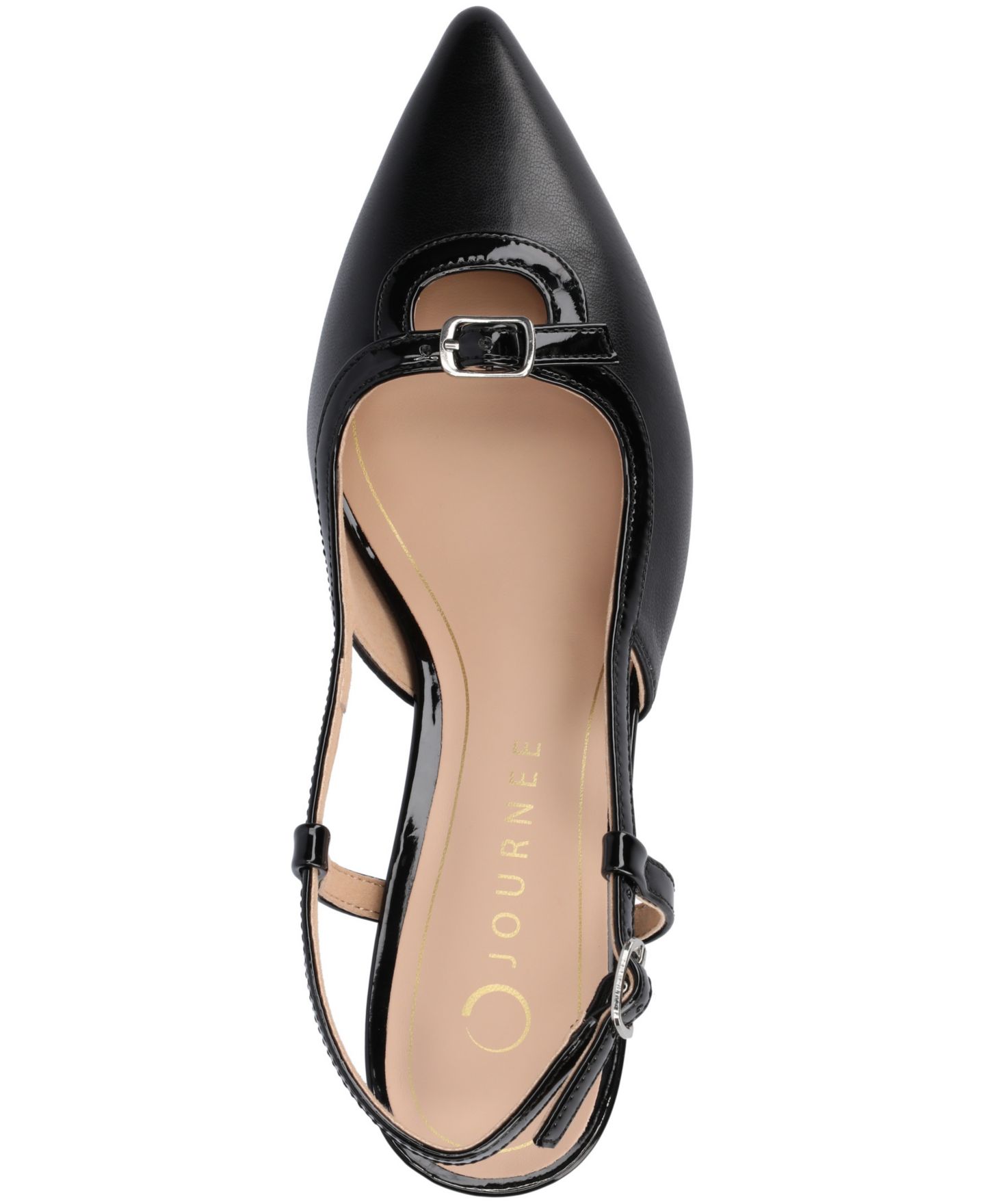 Женские туфли Journee Collection Padma Kitten Heel Slingback, цвет: Чёрный — фото 4