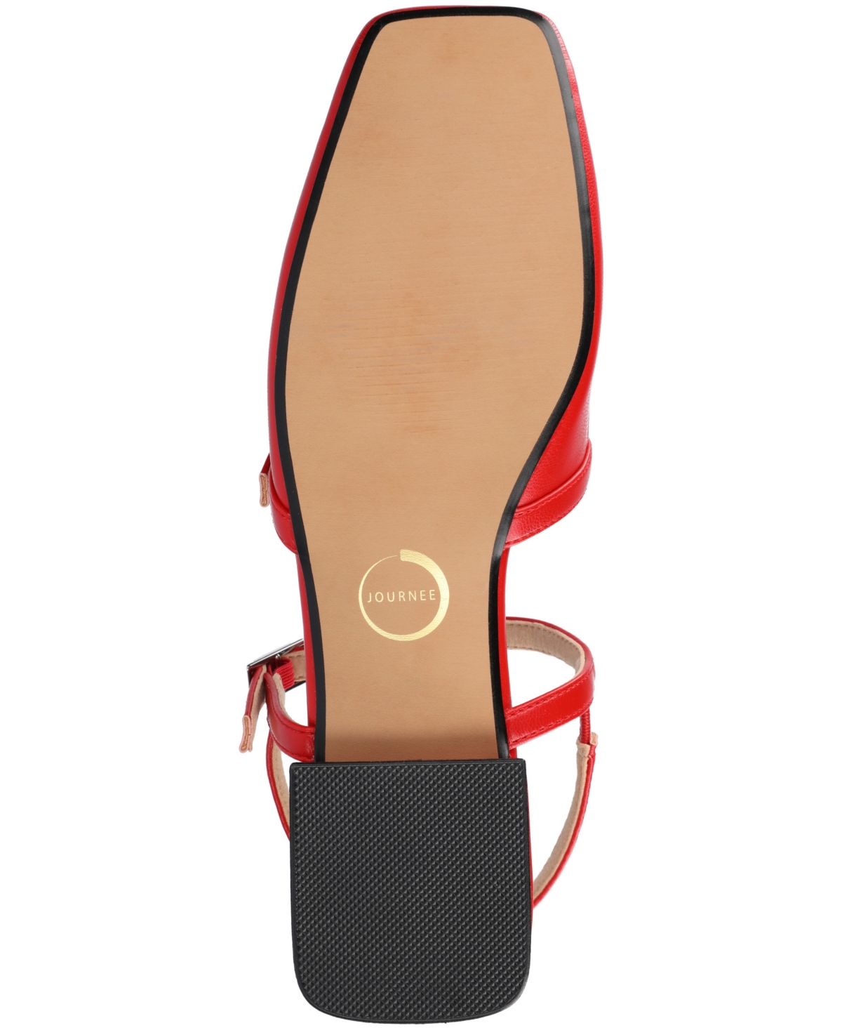 JOURNEE COLLECTION WOMEN'S GRETCHENN MULTI STRAP SQUARE TOE MARY JANE FLATS 