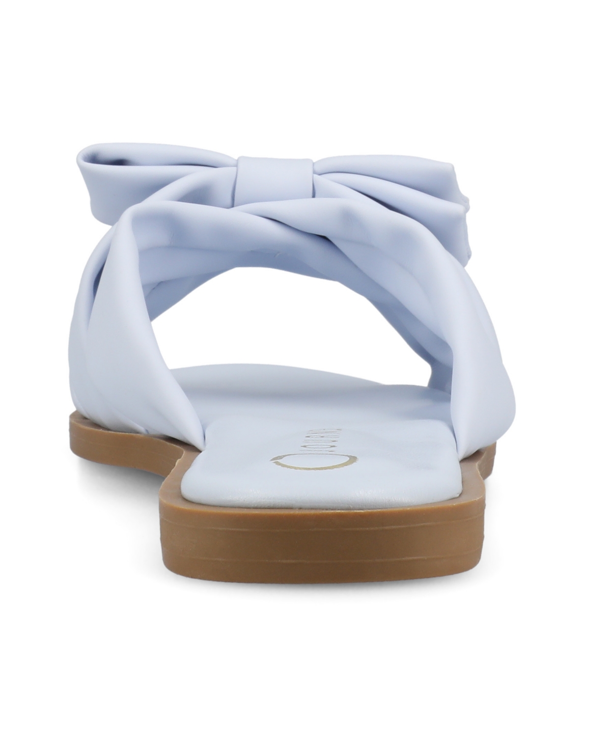 Shop Journee Collection Women's Prylin Bow Slide Flat Sandals In Light Blue